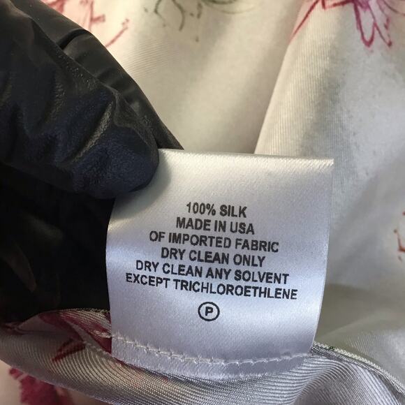 Ala. Von Auersperg 100% Silk Dress Sz. Lrg   Silver NWT Floral handkerchief hem - Picture 9 of 11